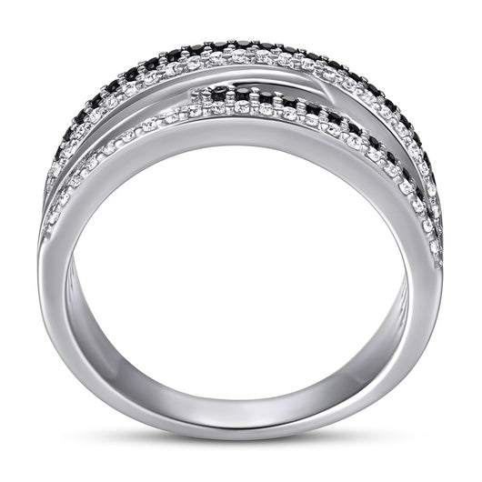 Anillo Cruzado Ancho para Mujer en Plata Esterlina - Image 2