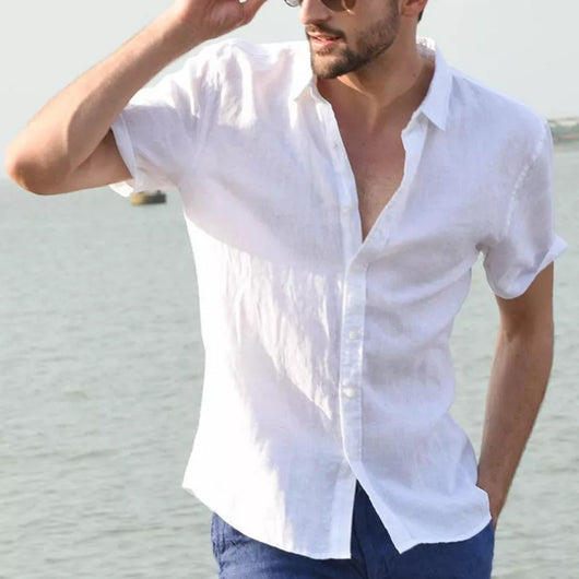 Camisa Casual de Manga Corta para Hombre - Botones Clásicos - Image 10