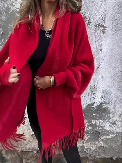 Cardigan Tejido para Mujer con Mangas Murciélago y Diseño de Borlas - Saco Suelto y Elegante - Image 7