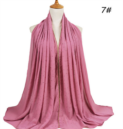 Pañuelo de Gasa Perla con Cuentas 70x180cm - Elegancia Versátil - Image 32