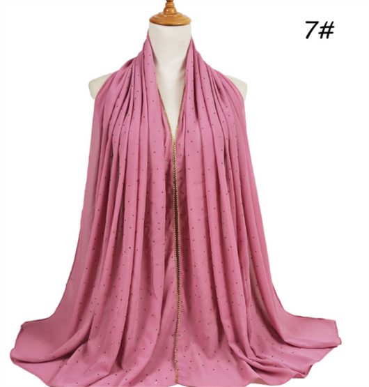 Pañuelo de Gasa Perla con Cuentas 70x180cm - Elegancia Versátil - Image 32