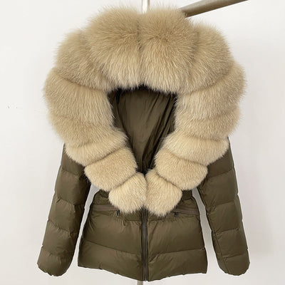 Chaqueta Acolchada Corta Ajustada para Mujer con Forro de Piel - Image 79