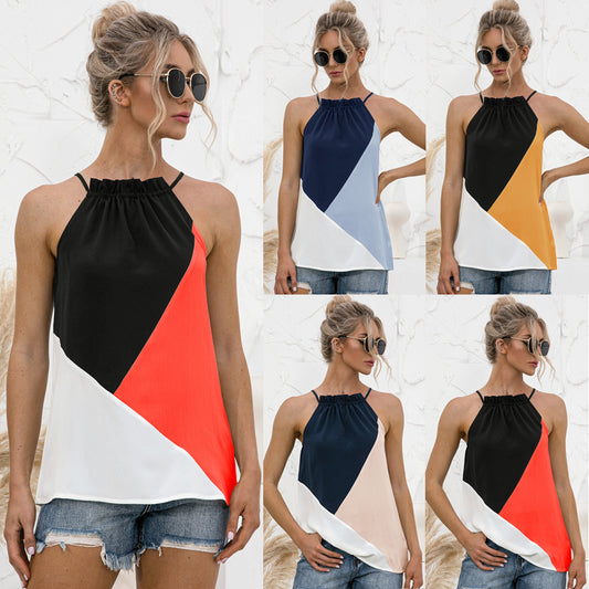 Chaleco Halter Contraste de Colores - Tendencia Hot Sale
