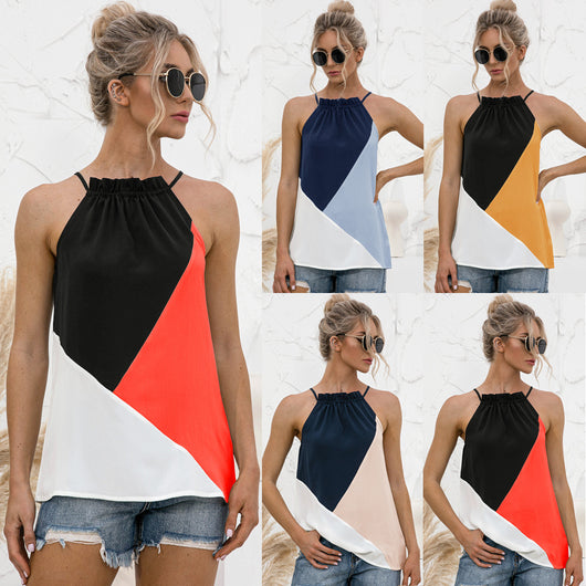 Chaleco Halter Contraste de Colores - Tendencia Hot Sale