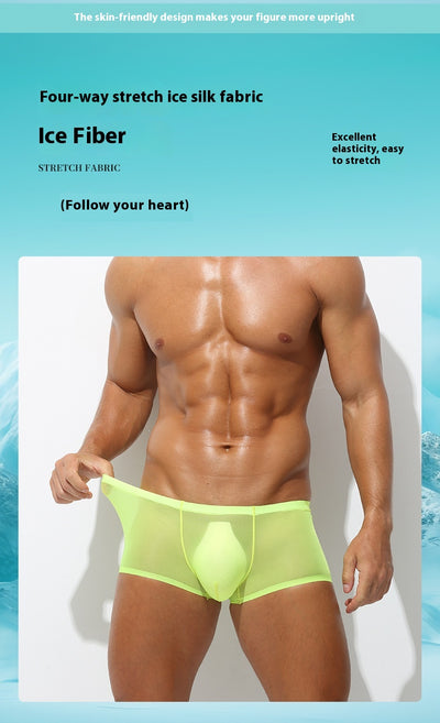 Bóxers Ultrafinos de Seda Helada para Hombre - Cintura Baja Sexy de Secado Rápido - Image 16