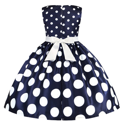 Vestido Infantil con Estampado Irregular y Lazo Festivo - Image 23