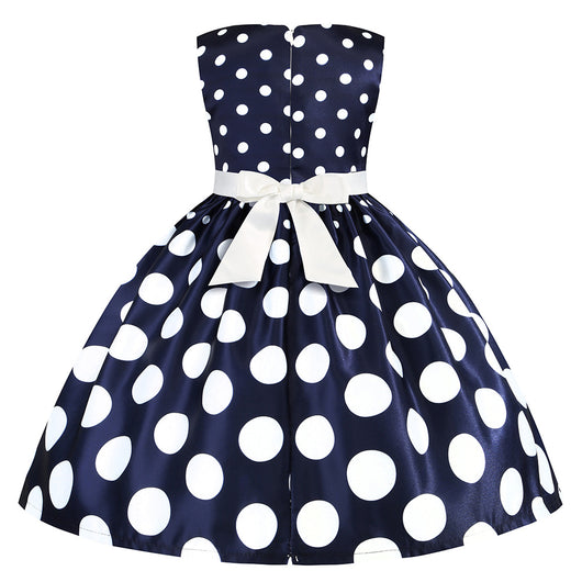 Vestido Infantil con Estampado Irregular y Lazo Festivo - Image 23
