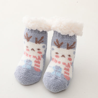 Calcetines Navideños Cordero Terciopelo Coral para Niños - Image 4