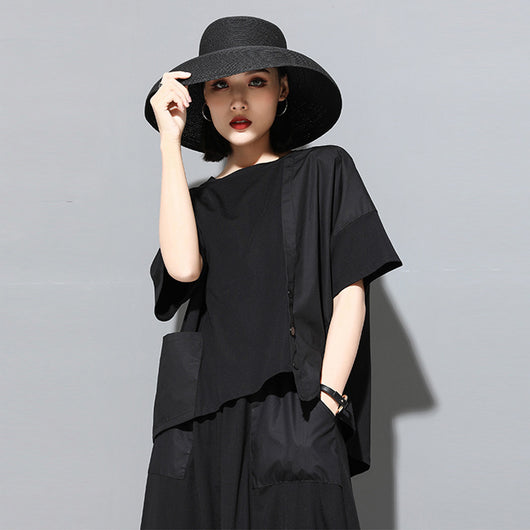 Blusa Asimétrica Personalizada con Parches de Diseño Único - Image 8