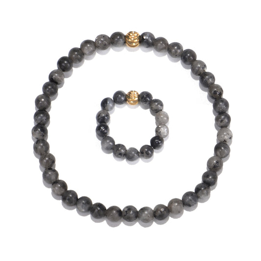 Conjunto de Pulsera y Anillo Elástico con Piedras Flash 4MM