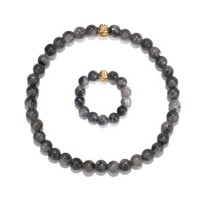 Conjunto de Pulsera y Anillo Elástico con Piedras Flash 4MM