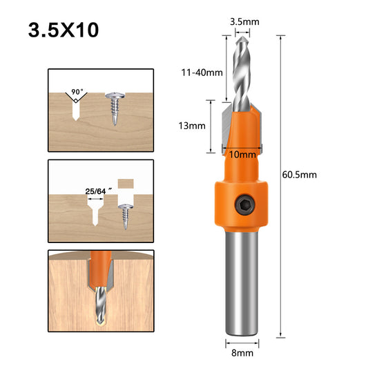 Tornillo Autorroscante de Cabeza Aleada con Broca Escalonada para Madera - Image 11