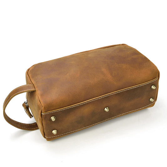 Bolsa de Almacenamiento en Cuero Genuino de Gran Capacidad Estilo Vintage - Image 2