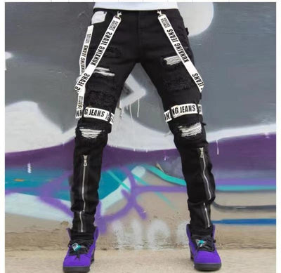 Pantalones Slim Fit Rotos para Hombre con Cierre Frontal - Image 7