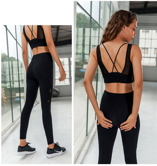 Conjunto de Yoga y Entrenamiento: Sostén Deportivo Mesh + Leggins - Image 14