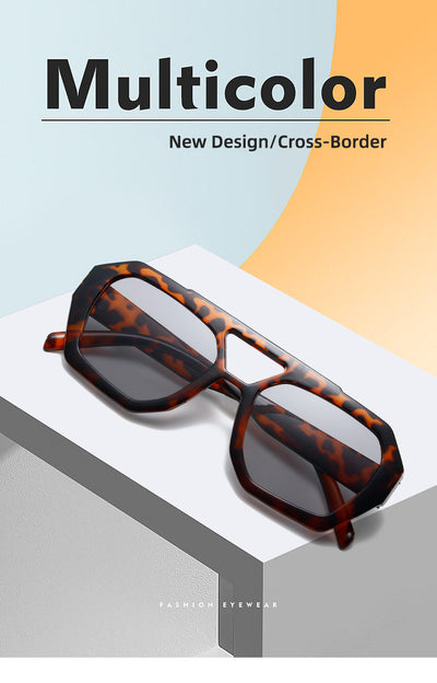 Minimalist square fashion sunglasses with a tortoiseshell frame and light brown lenses, angled view. - Image 20