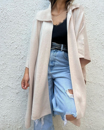 Abrigo Trench Suelto con Botón Único para Mujer - Image 8