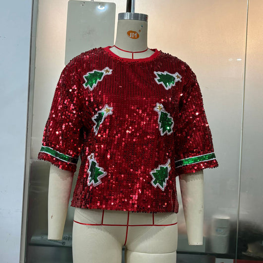 Blusa Deportiva con Lentejuelas - Corte Holgado y Casual - Image 9