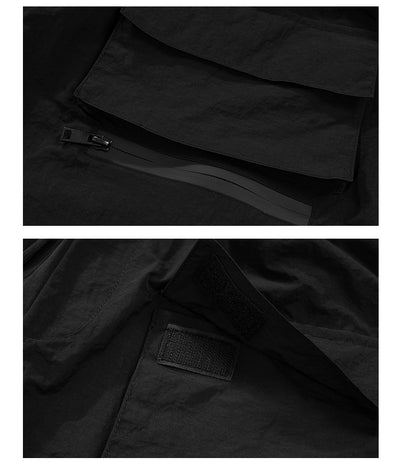 Shorts Urbanos Laminados con Cremallera y Múltiples Bolsillos - Image 6