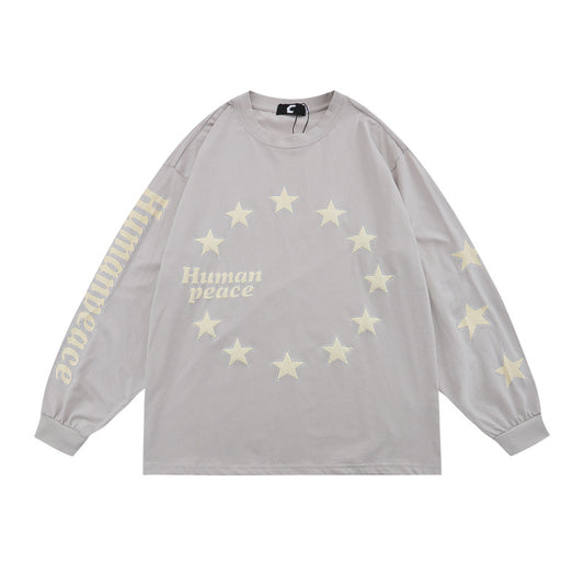 Playera Manga Larga Estrellas Estampado Espuma para Hombre - Image 2