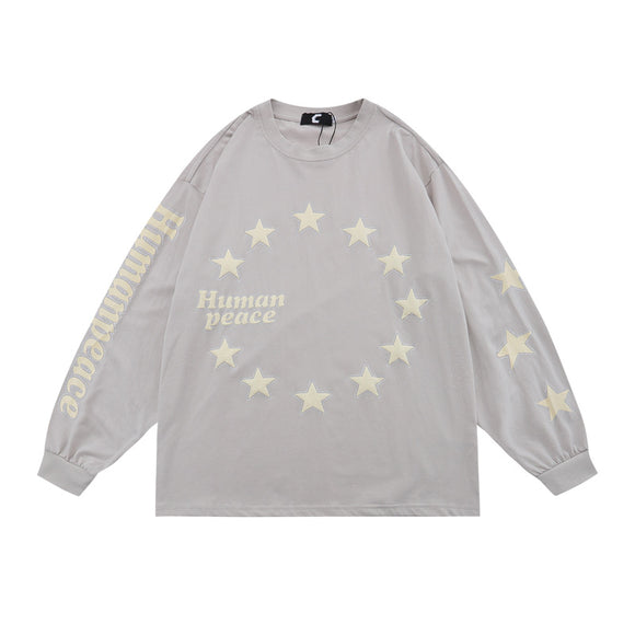 Playera Manga Larga Estrellas Estampado Espuma para Hombre