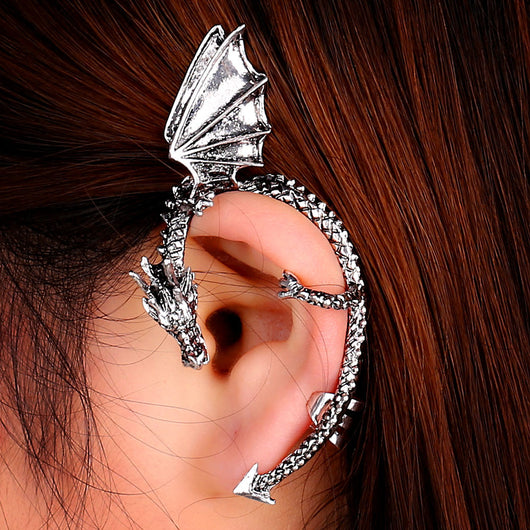 Ear Cuff Dragón Mítico: Joyería de Fantasía sin Perforación