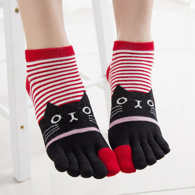 Calcetines de Algodón para Mujer con Diseño de Rayas y Gato - Otoño Invierno - Image 10