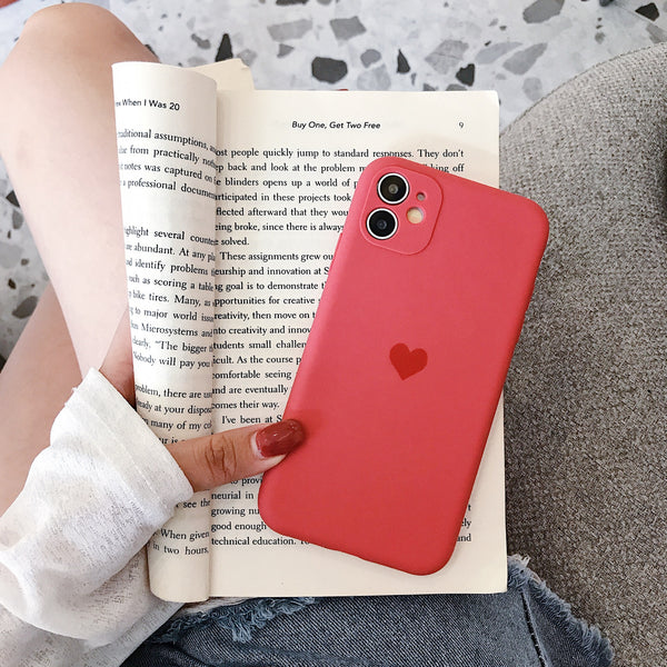 Funda para Celular Corazón Líquido Efecto Esmerilado