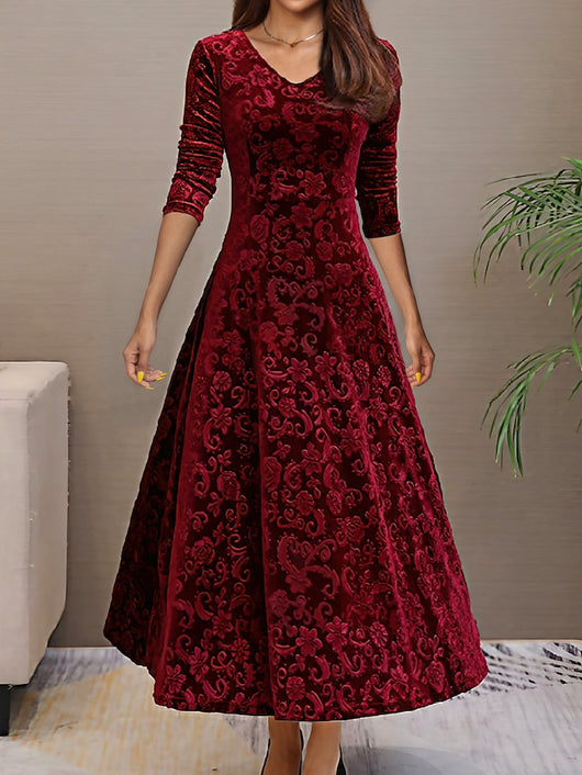 Vestido Elegante Ajustado con Manga Larga y Textura Grabada - Image 8