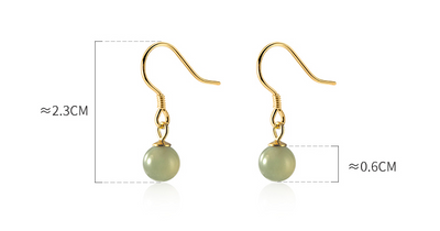 Aretes de Jade Hetian Verde con Plata - Diseño Minimalista Elegante - Image 11