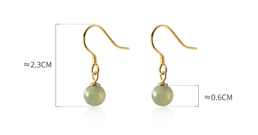 Aretes de Jade Hetian Verde con Plata - Diseño Minimalista Elegante - Image 11