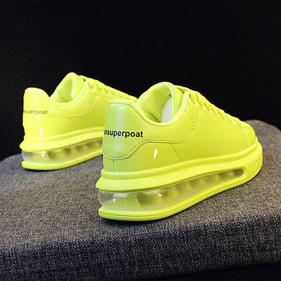 Zapatos Deportivos Blancos Brillantes de Cuero Patentado para Hombre - Modelo Pareja Coreano Versátil - Image 10