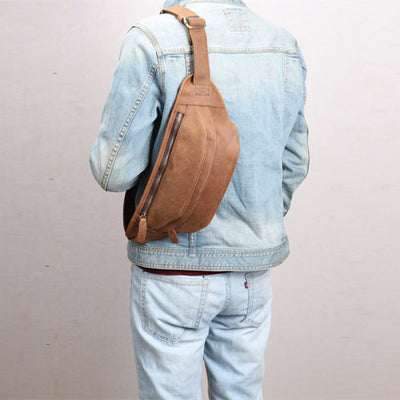 Bolsa Crossbody de Cuero para Hombre - Portamóvil Deportivo