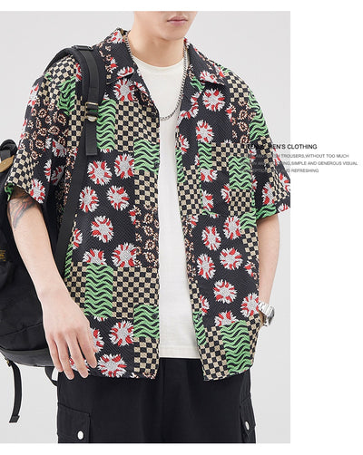 Camisa Hawaiana Retro Seersucker de Manga Corta para Hombre - Image 8