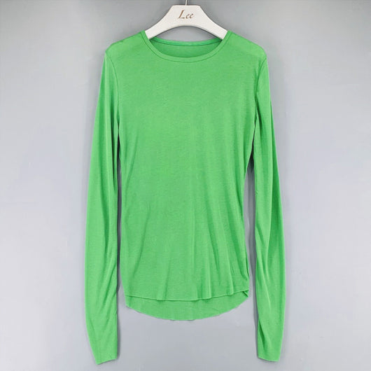 Blusa Semitransparente de Manga Larga en Colores Sólidos - Image 3