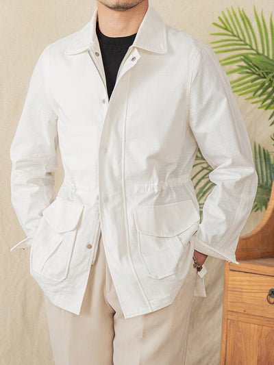 Chaqueta Casual de Algodón con Cordón - Transpirable y Versátil para Exteriores - Image 12