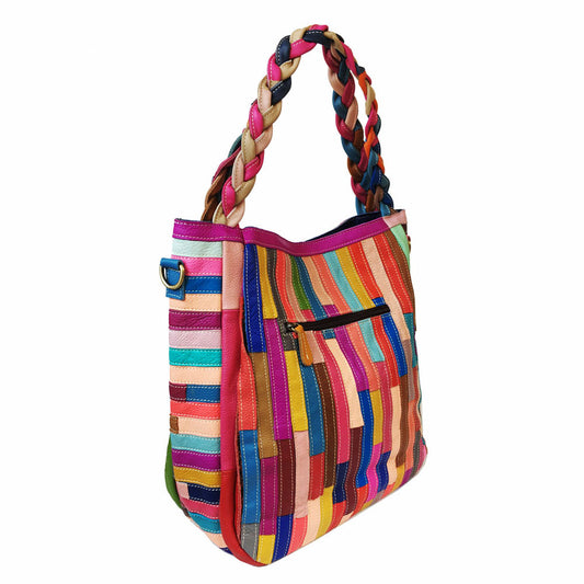 Bolso Bandolera Mujer Cuadros Diamante con Costura Decorativa - Image 2