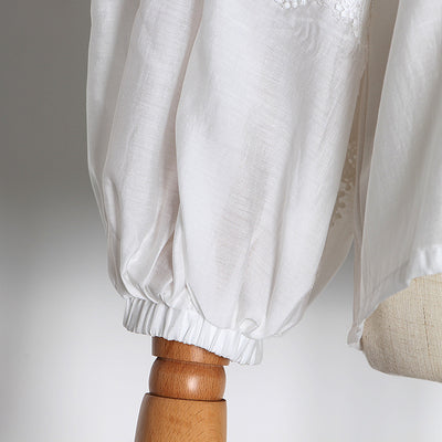 Camisa de Cuello Alto con Bordado Hueco - Estilo Profesional Reforzado - Image 12