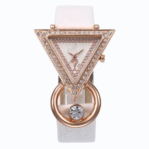 Reloj de Mujer con Dial Triangular y Diamantes Engarzados