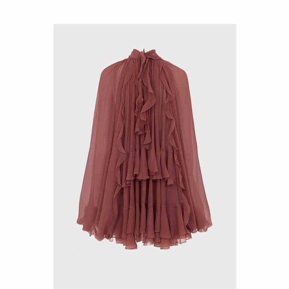 Blusa Manga Larga con Volantes Tridimensionales para Mujer