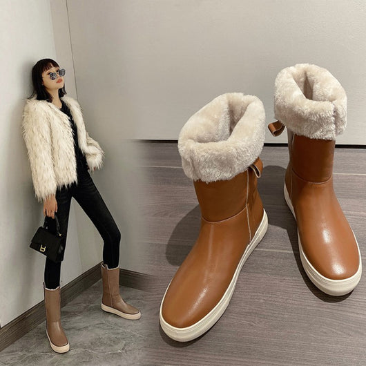 Botas de Nieve para Mujer con Forro de Peluche - Caña Media - Image 9