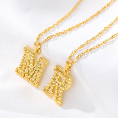 Collar con Colgante de 26 Letras Chapado en Oro - Image 31