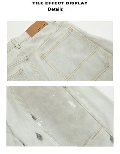 Pantalones Vaqueros Retro Sueltos Desgastados con Efecto Vintage - Image 11