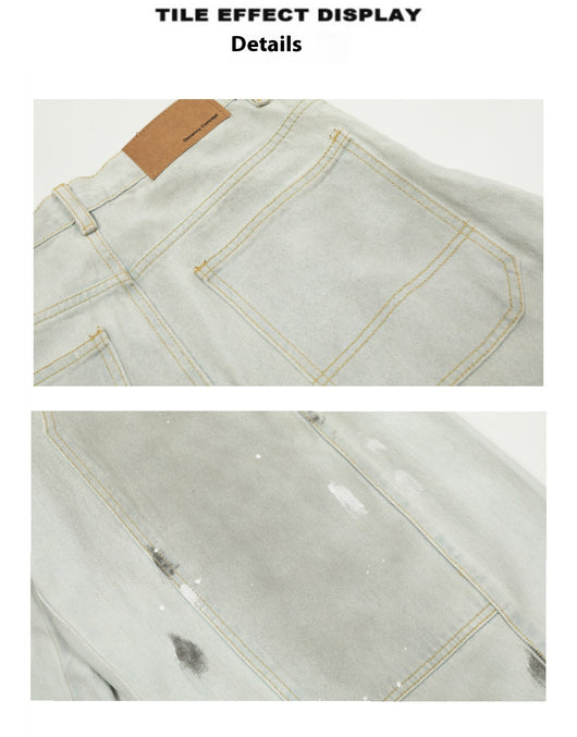 Pantalones Vaqueros Retro Sueltos Desgastados con Efecto Vintage - Image 11