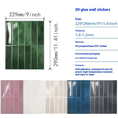Adhesivo de Pared 3D Estéreo Resistente al Agua y Calor - Papel Tapiz Autoadhesivo para Cocina y Baño - Image 17