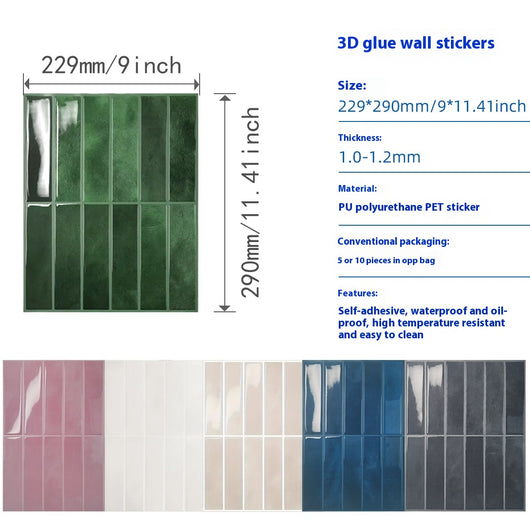 Adhesivo de Pared 3D Estéreo Resistente al Agua y Calor - Papel Tapiz Autoadhesivo para Cocina y Baño - Image 17