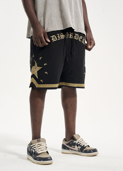 Shorts Militares de Lona Pesada con Bordado Dorado Floral - Image 7
