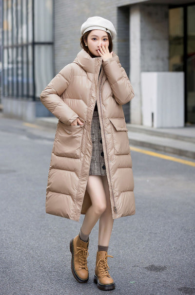 Abrigo Largo de Invierno Estilo Coreano para Mujer - Image 18