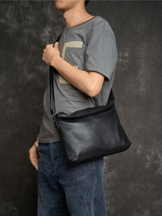 Bolsa Bandolera de Cuero Genuino para Hombre - Estilo Casual y Minimalista - Image 6