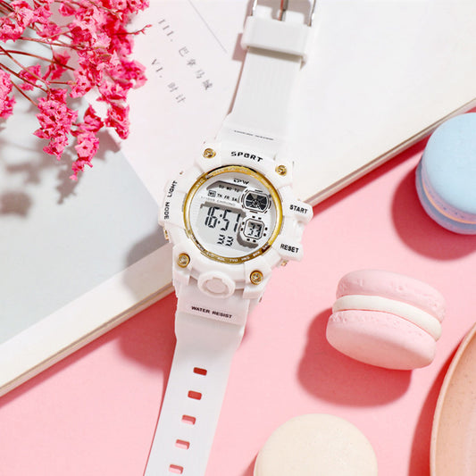 Reloj Electrónico para Niñas Impermeable con Cierre de Botón - Casual y Moderno